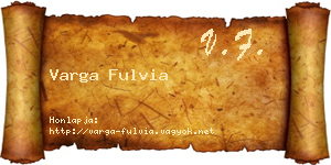 Varga Fulvia névjegykártya